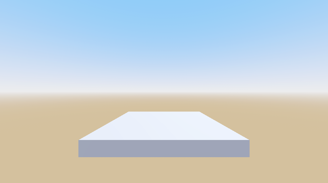 Screenshot of our game with a floor and sky